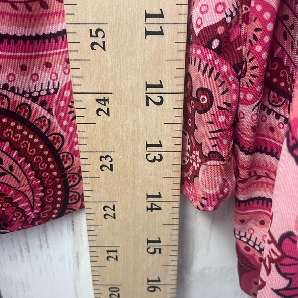 Petite Sophisticate Pink and Red Paisley Blouse size Large - Picture 8 of 9